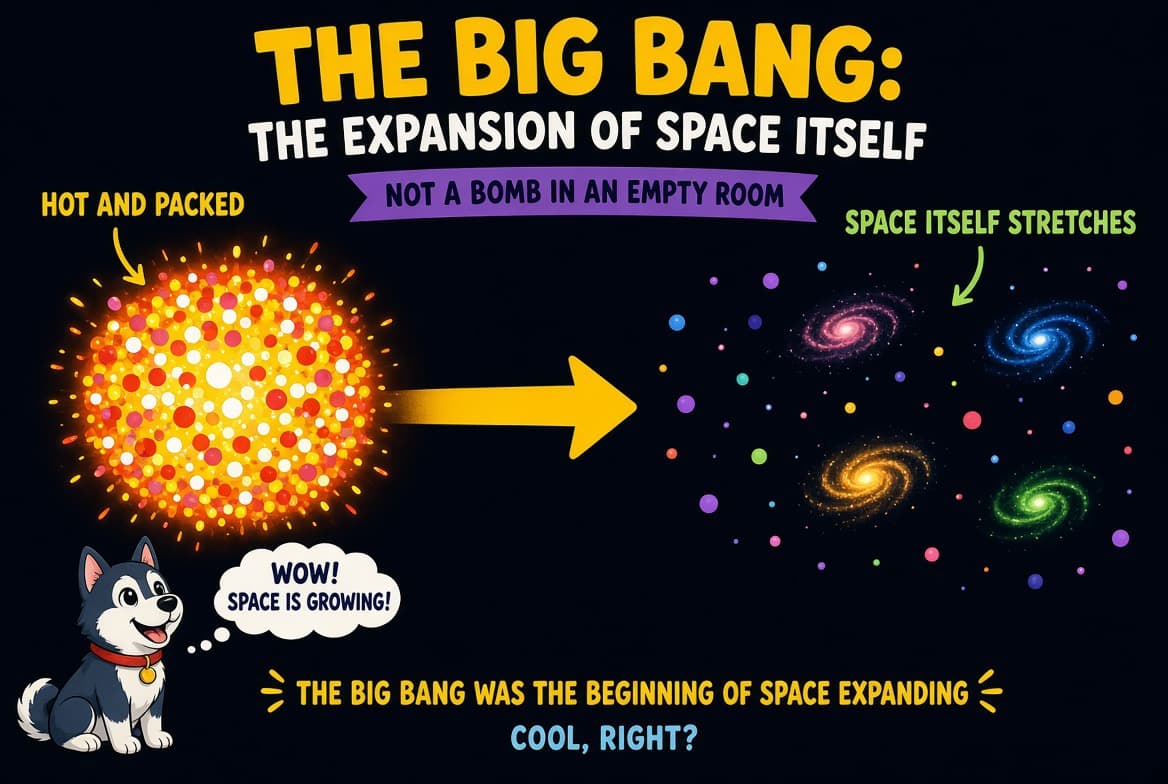 Hot packed start — space itself stretches, not a bomb in empty room